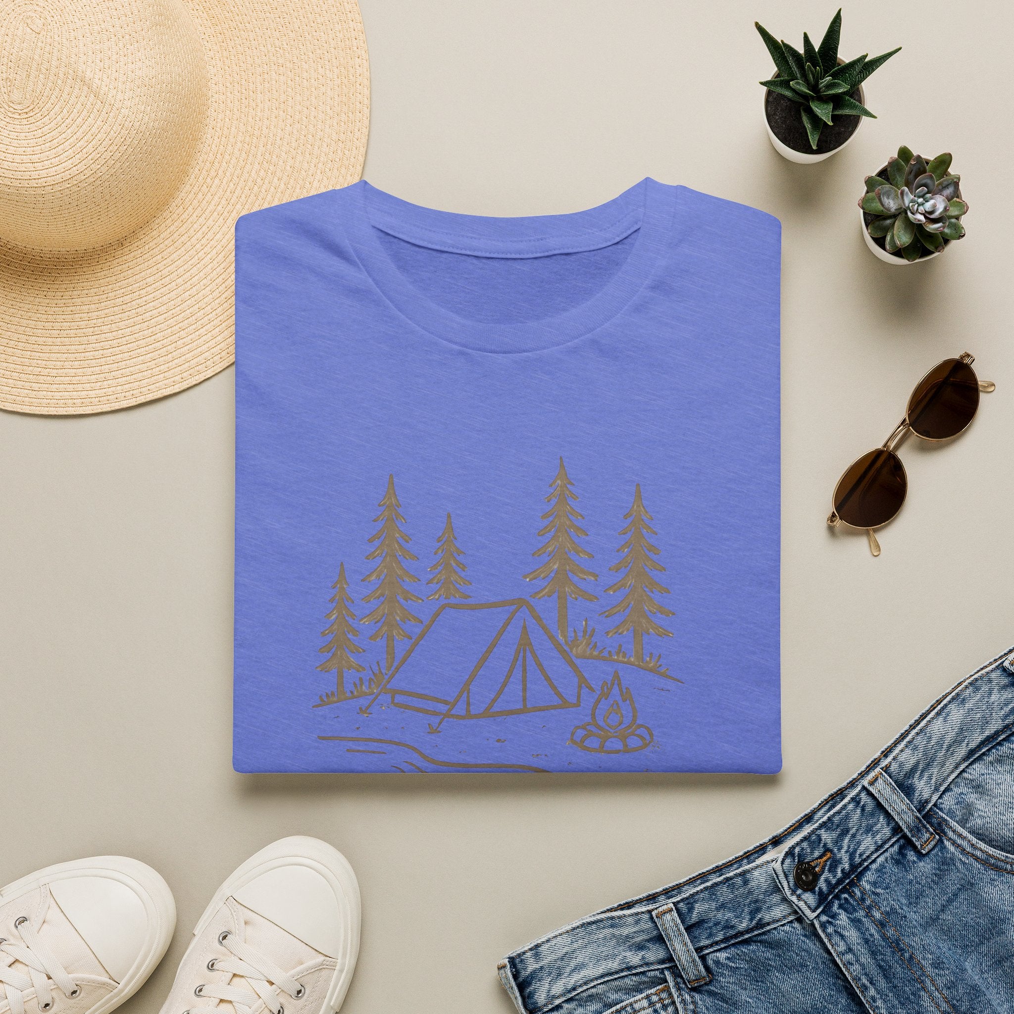 Camping Tent and Campfire T-Shirt