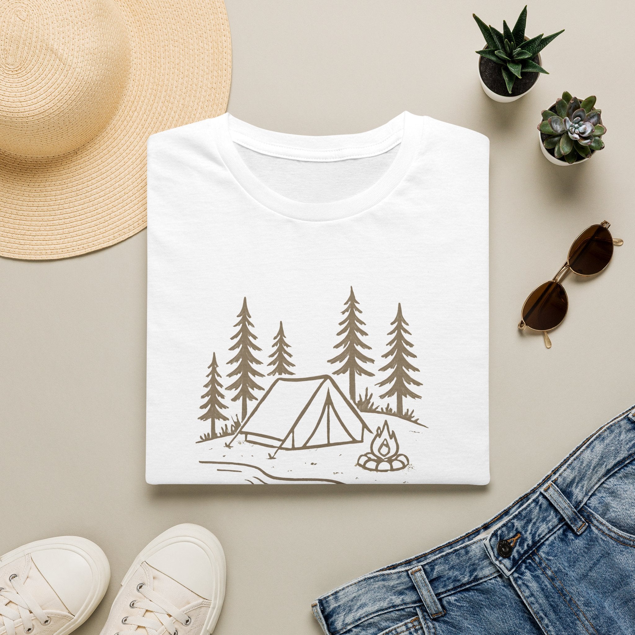 Camping Tent and Campfire T-Shirt