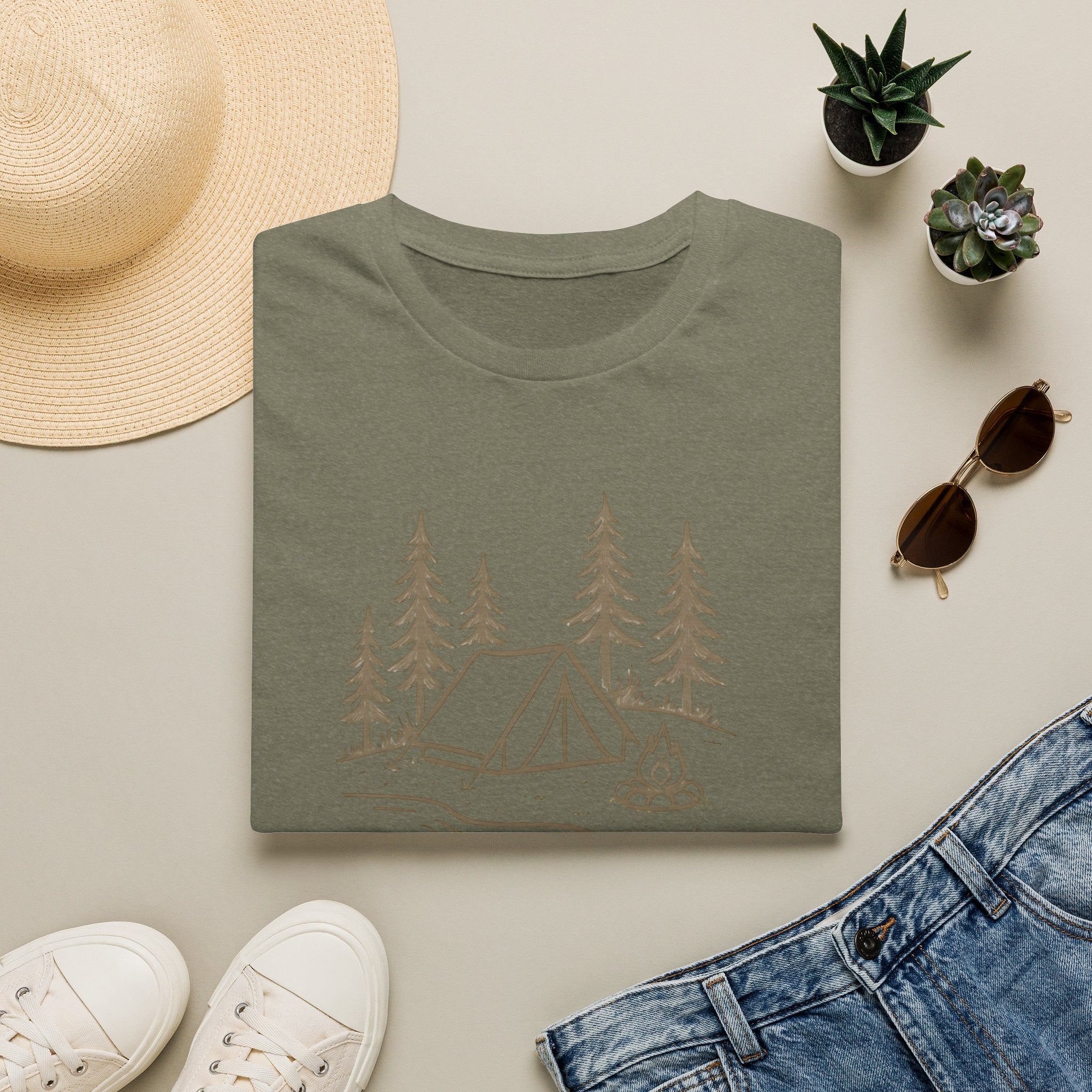 Camping Tent and Campfire T-Shirt